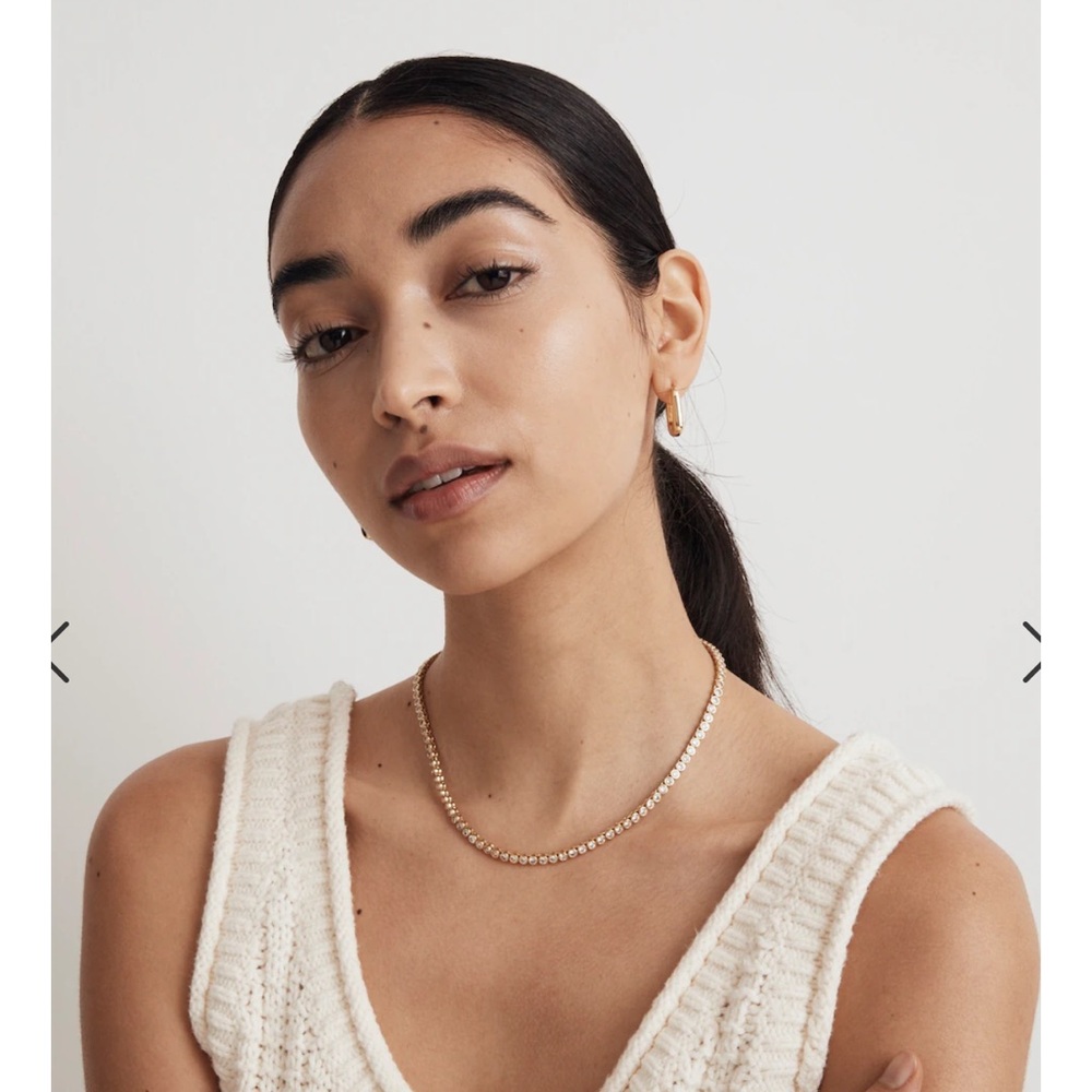 Madewell Bezel Set Tennis Necklace Gold